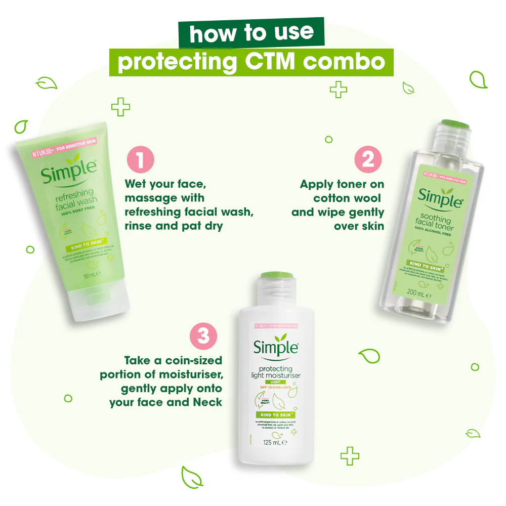 Facial Wash, Toner & Moisturiser Combo - (150ml +200ml +125ml) - Image 4