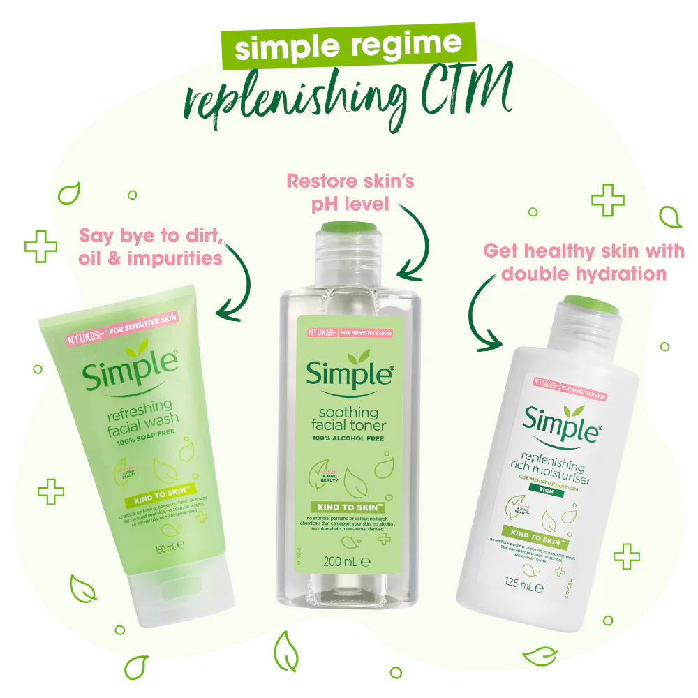 Facial Wash, Toner & Moisturiser (150ml +200ml +125ml) - Image 3