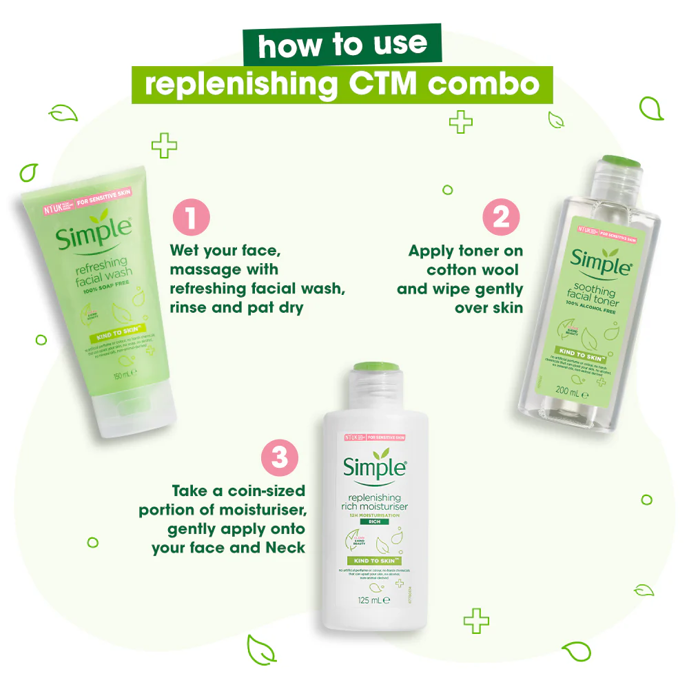 Facial Wash, Toner & Moisturiser (150ml +200ml +125ml) - Image 4