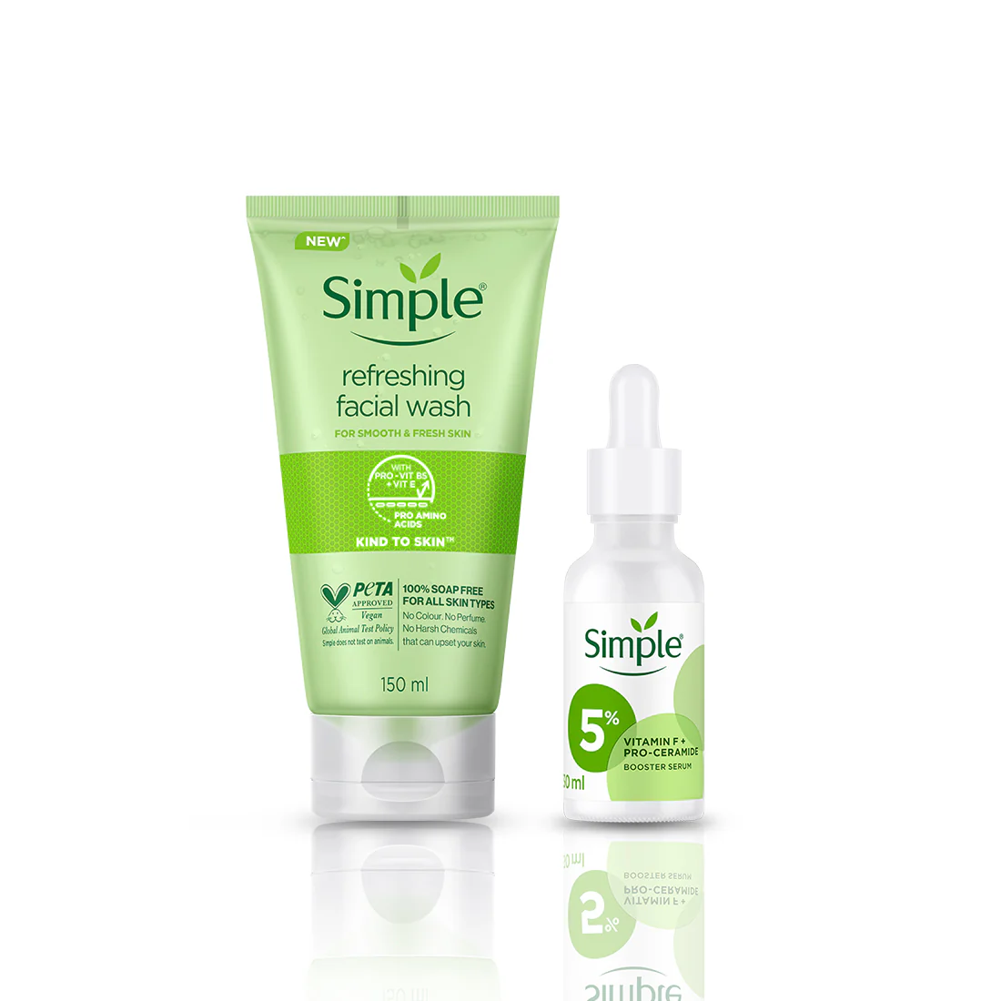 Refreshing Facial Wash 150 ml +  5% Vitamin F + Pro Ceramides Booster Serum 30ml