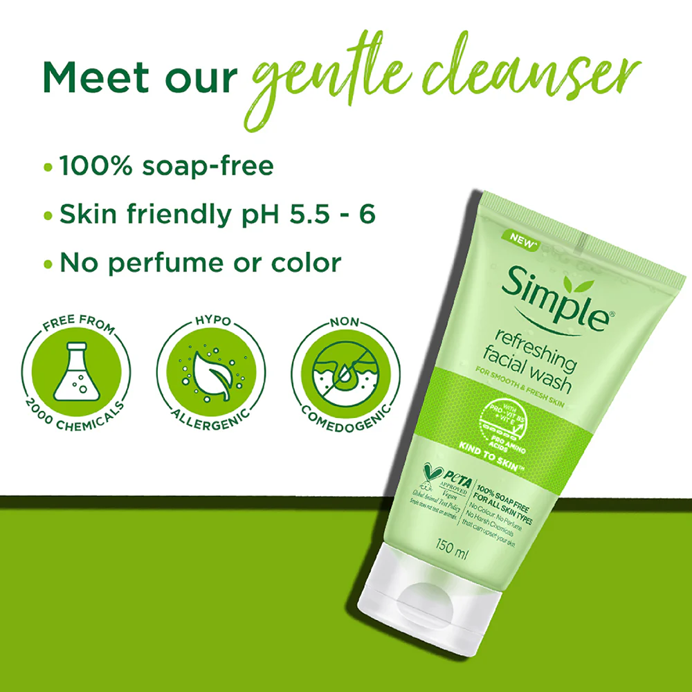 Refreshing Facial Wash 150 ml +  5% Vitamin F + Pro Ceramides Booster Serum 30ml - Image 3